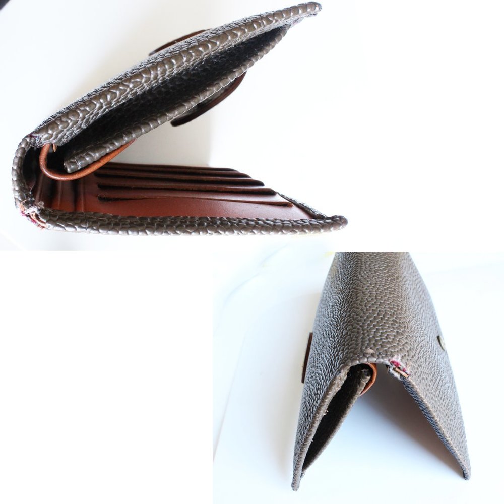 Mulberry Wallet Long Bifold Brown Caviar Leather Tan Leather Trim Vintage - Picture 9 of 10